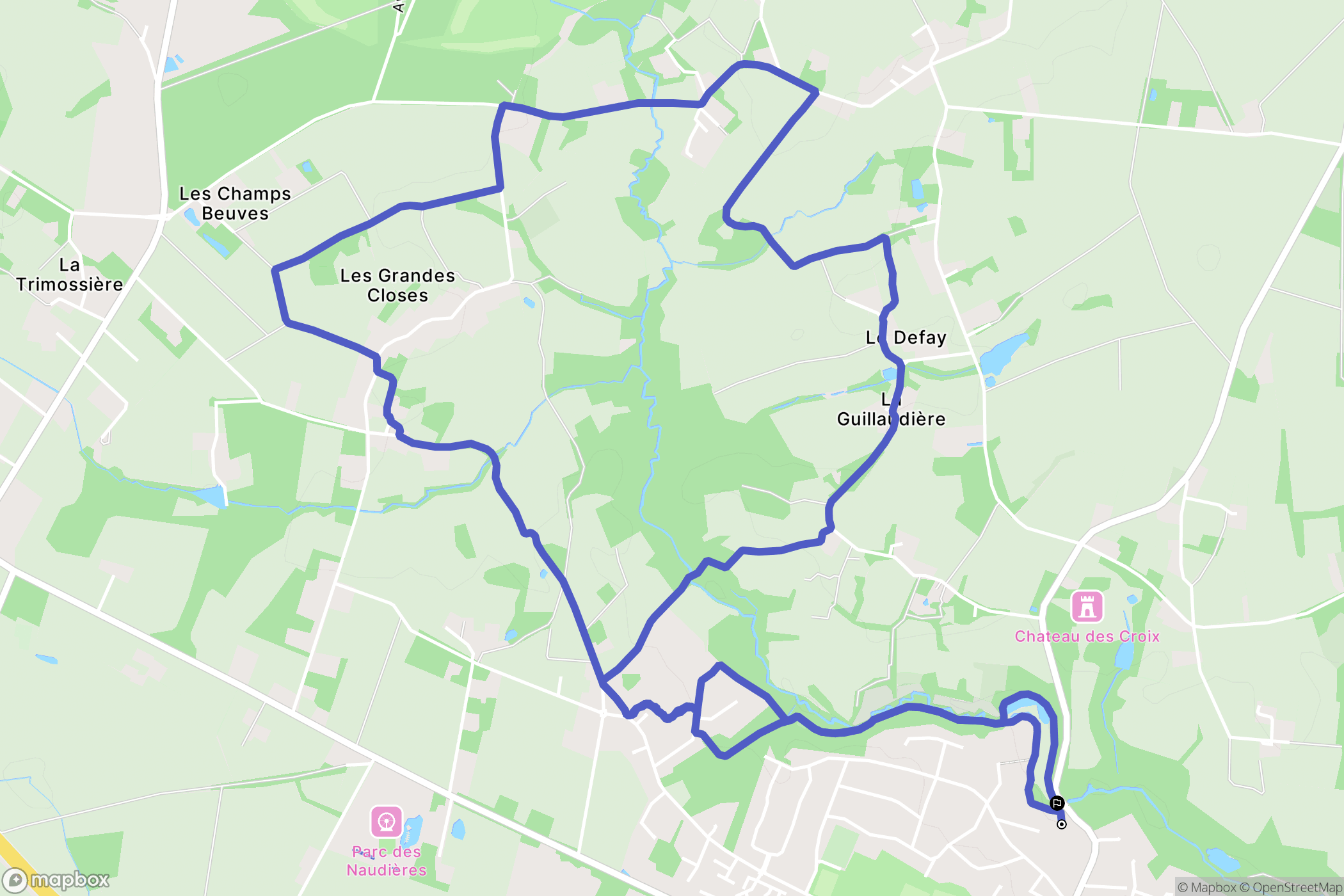 Sautron : carte du parcours de randonnée - France