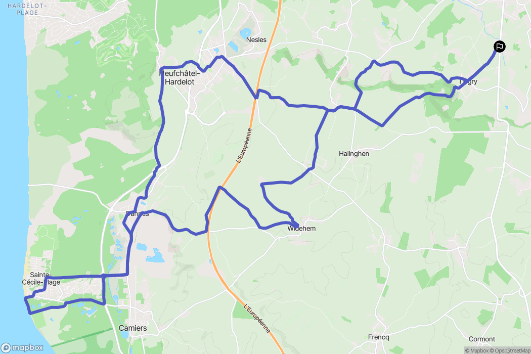 Tingry : carte du parcours de randonnée - France