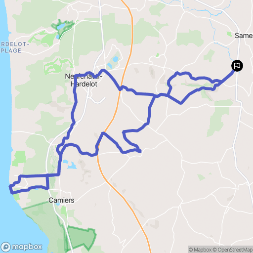 Tingry : carte du parcours de randonnée - France
