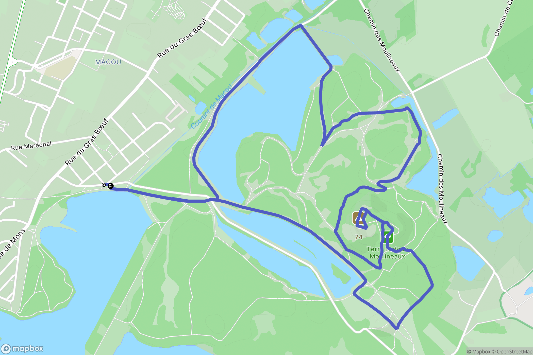 Condé-sur-l'Escaut : carte du parcours de randonnée - France