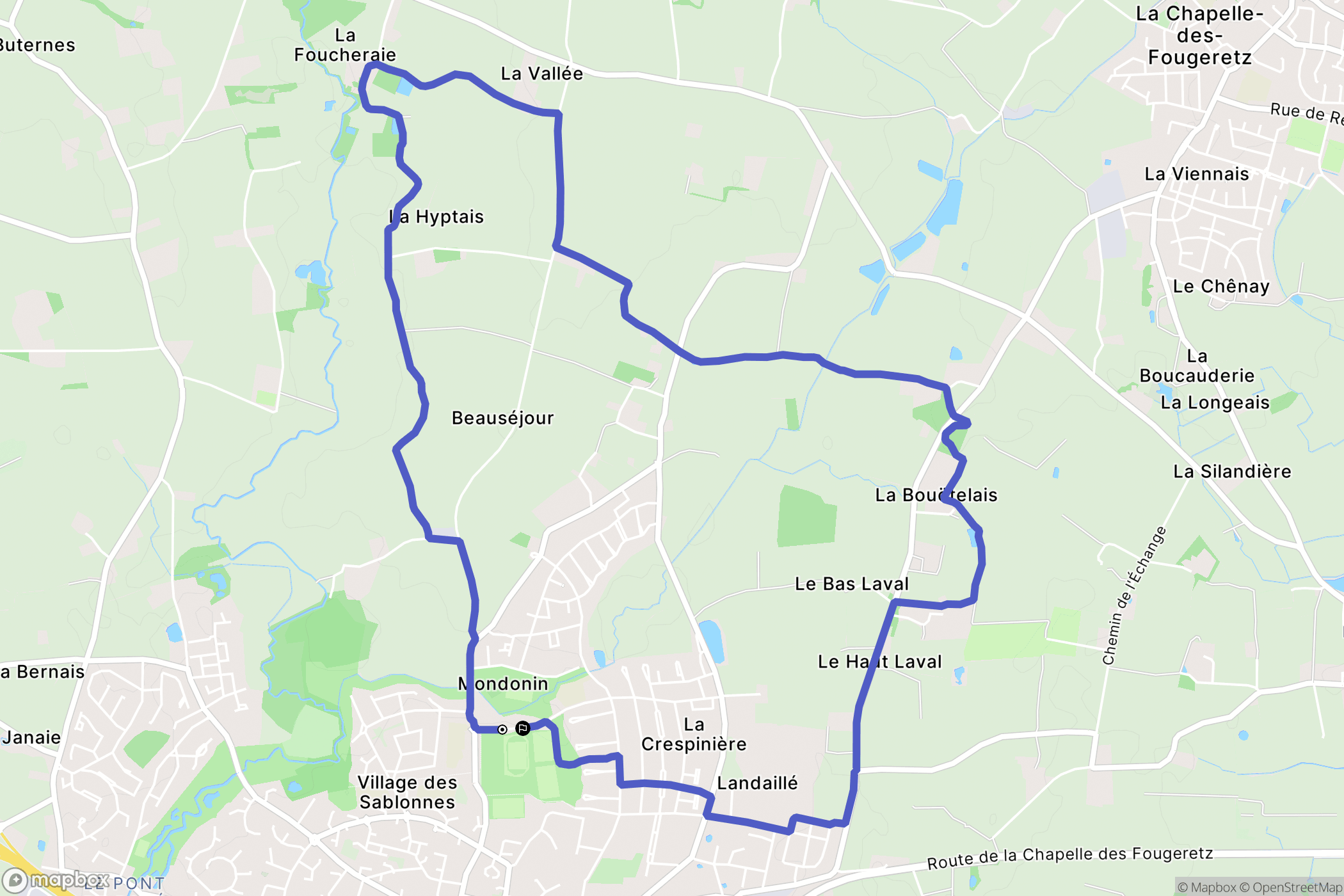 Pacé : carte du parcours de randonnée - France