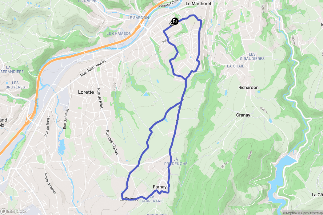 Rive-de-Gier : carte du parcours de randonnée - France