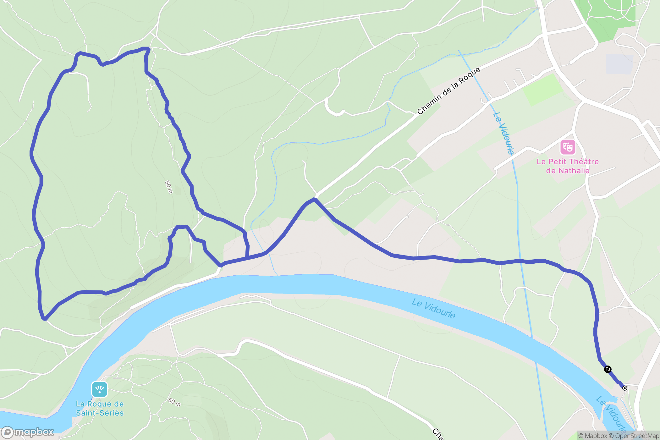 Aubais : carte du parcours de randonnée - France