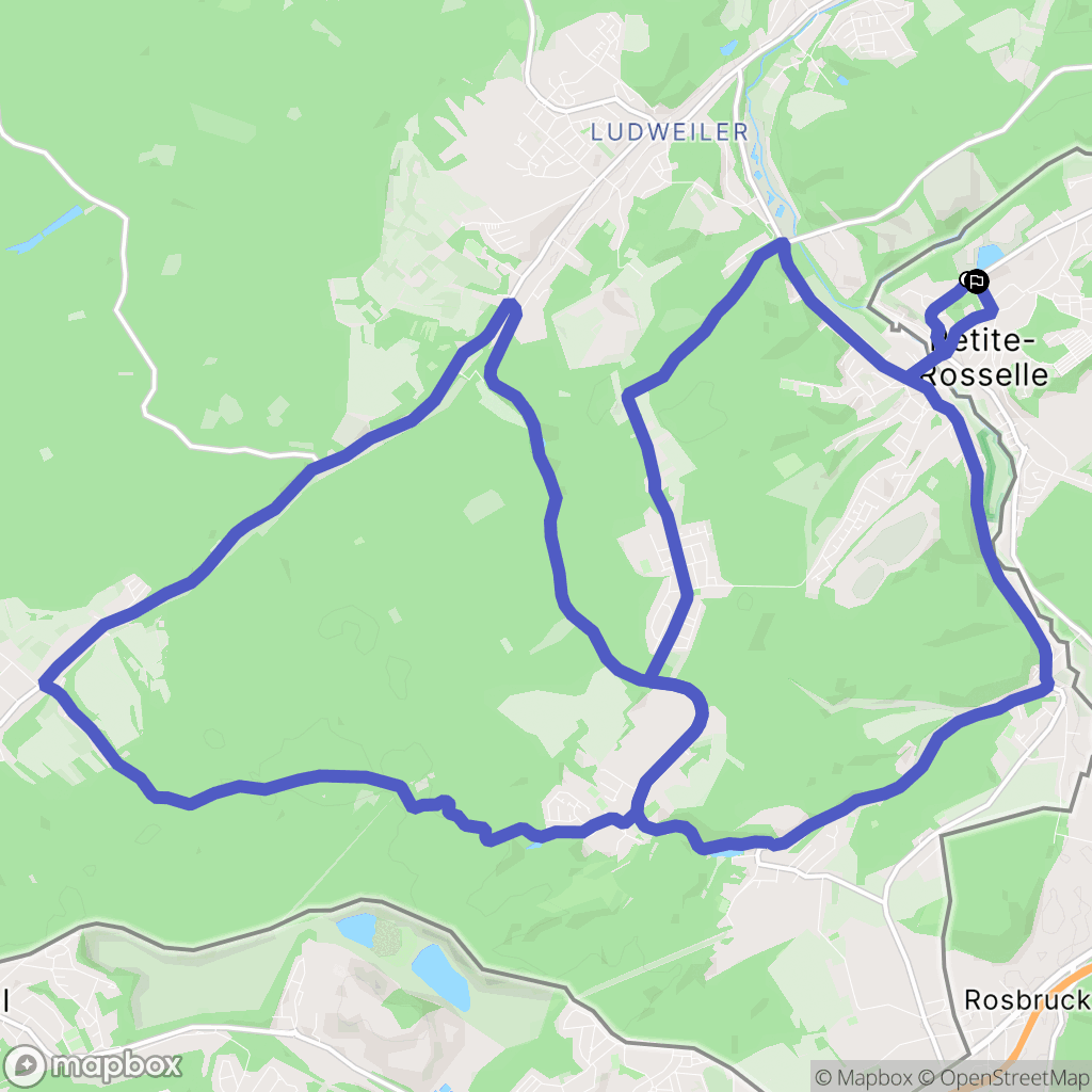 Petite-Rosselle : carte du parcours de randonnée - France