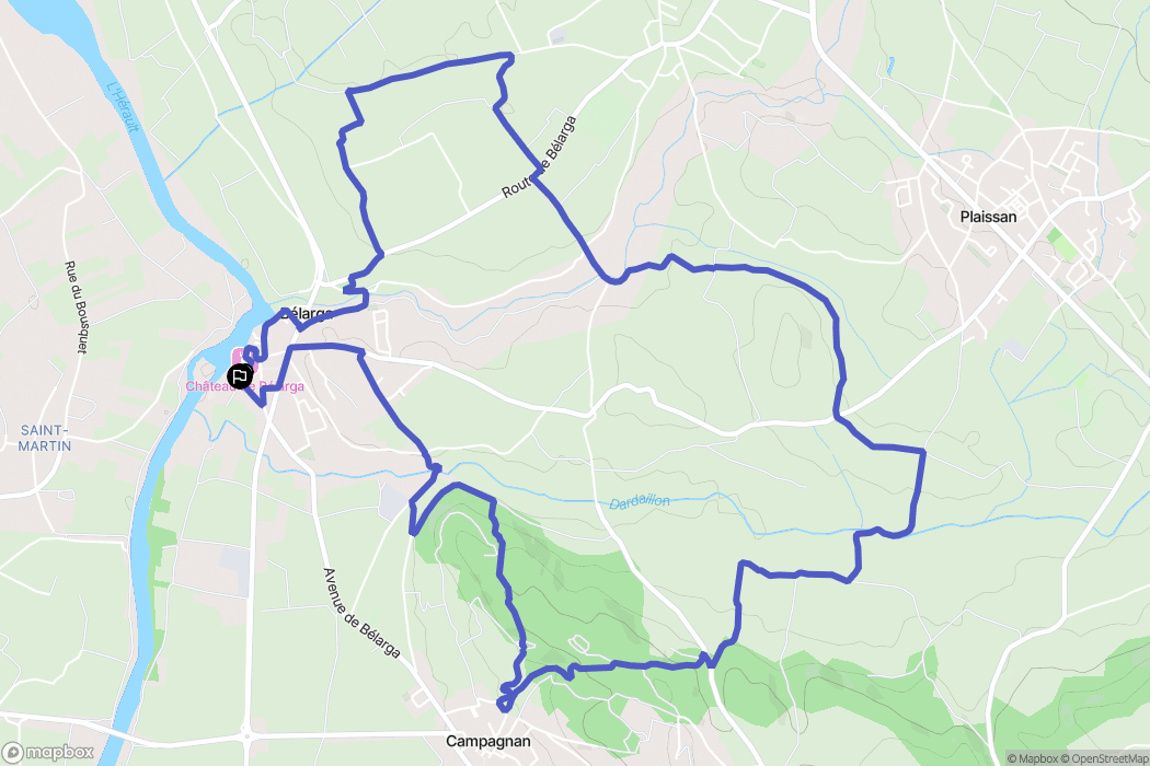 Bélarga : carte du parcours de randonnée - France
