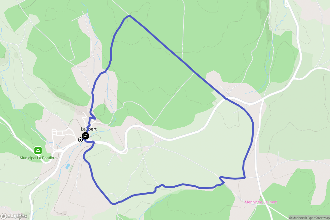 Laubert : carte du parcours de randonnée - France