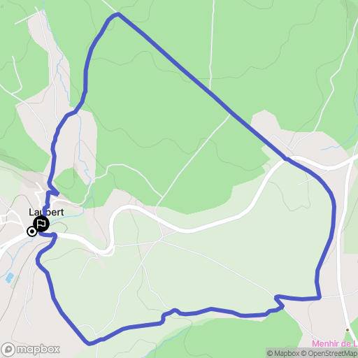 Laubert : carte du parcours de randonnée - France