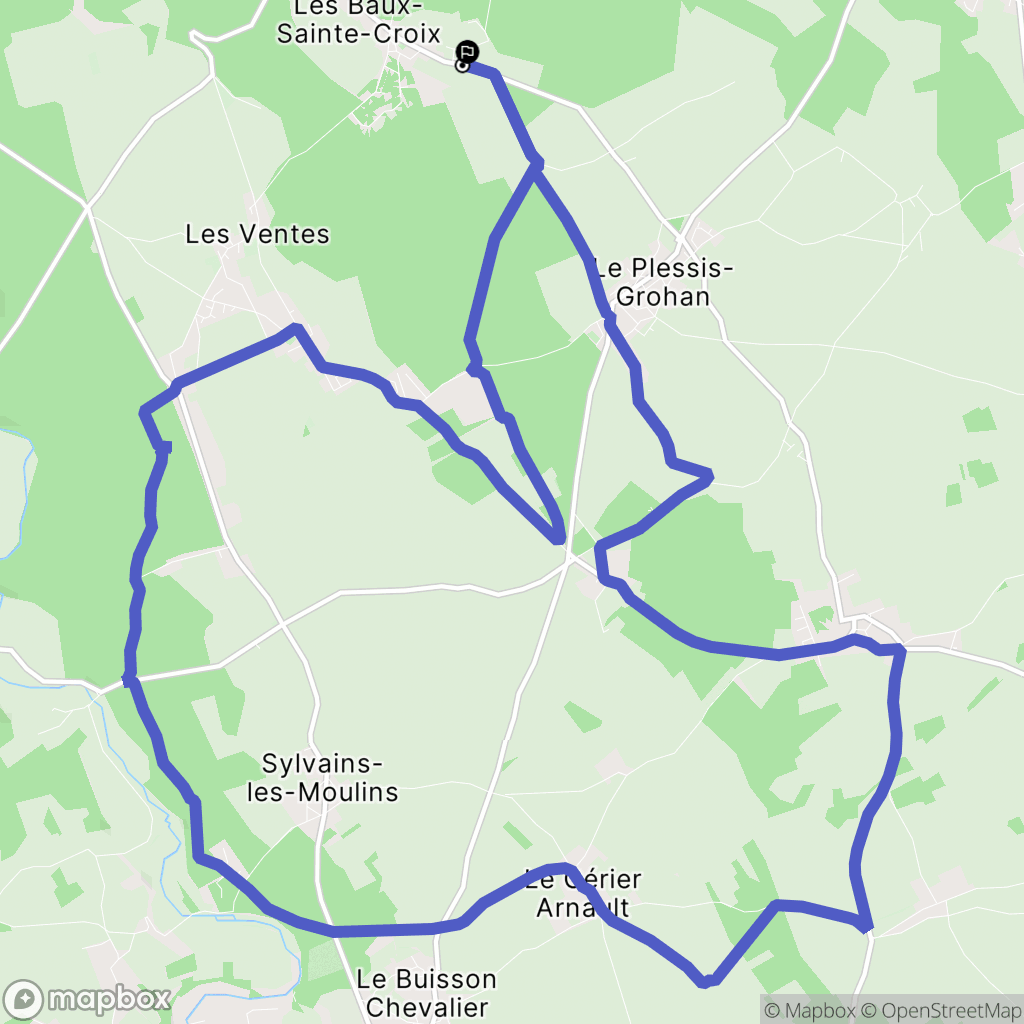 Les Baux-Sainte-Croix : carte du parcours de randonnée - France