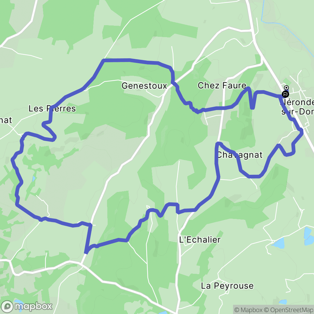 Néronde-sur-Dore : carte du parcours de randonnée - France