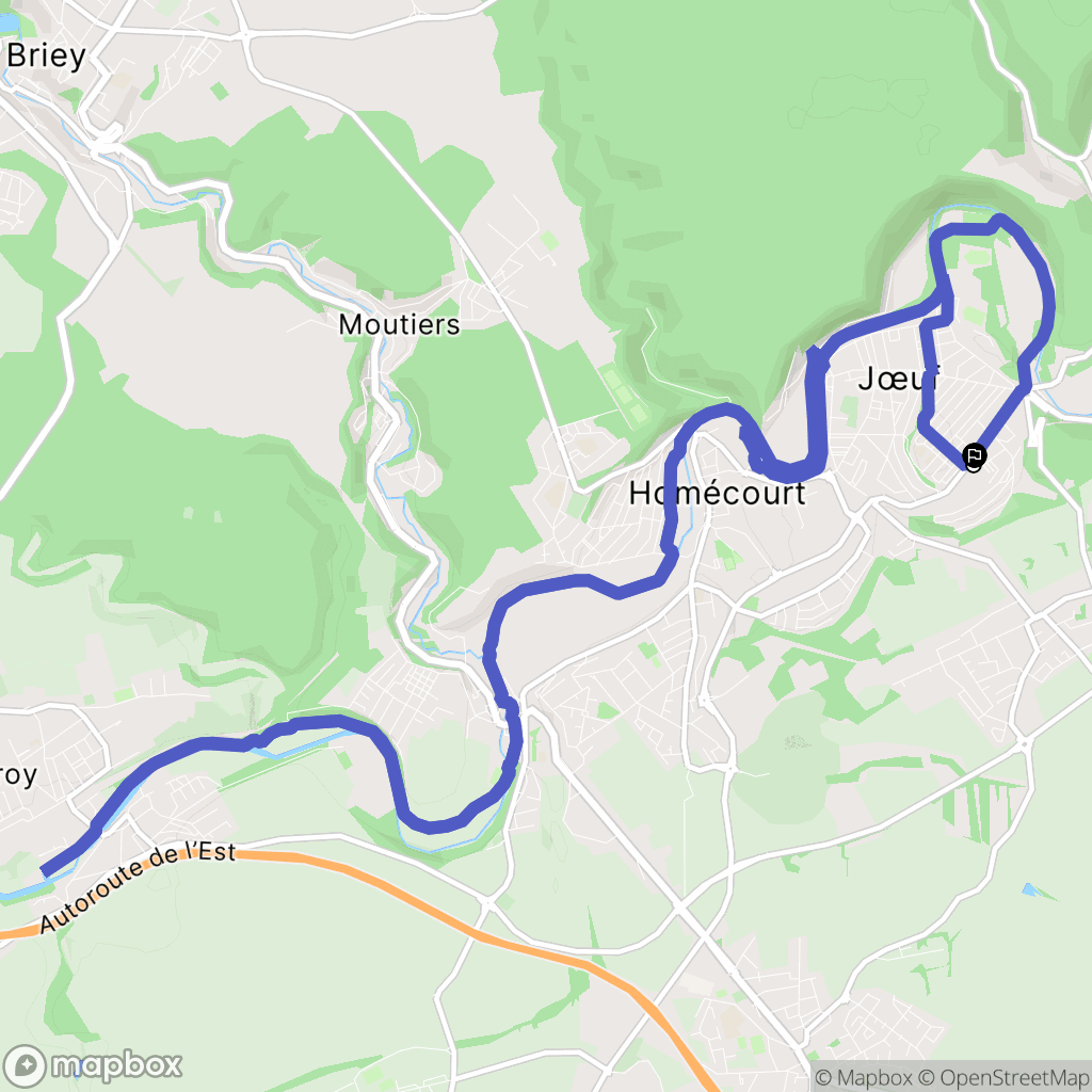 Jœuf : carte du parcours de randonnée - France