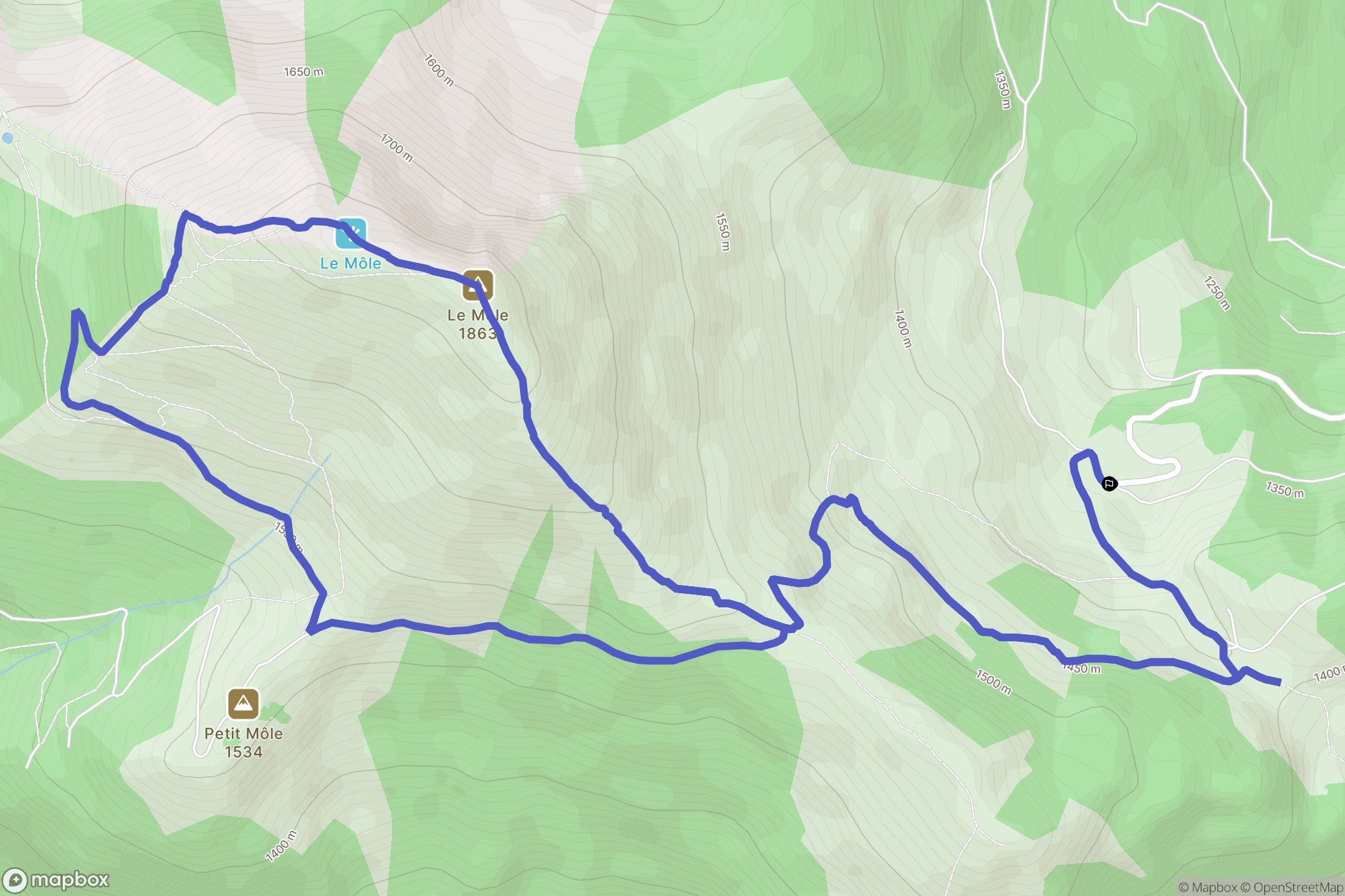 Marignier : carte du parcours de randonnée - France