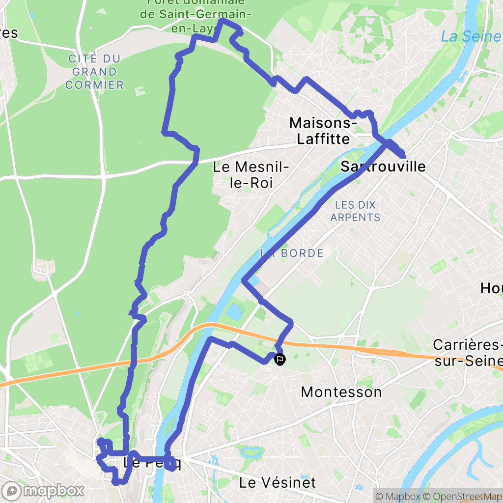 Montesson : carte du parcours de randonnée - France