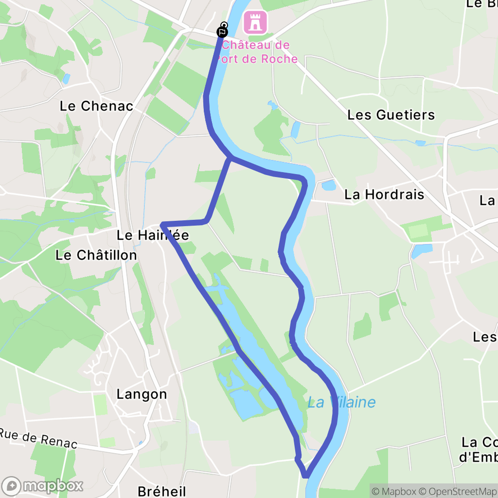 Langon : carte du parcours de randonnée - France