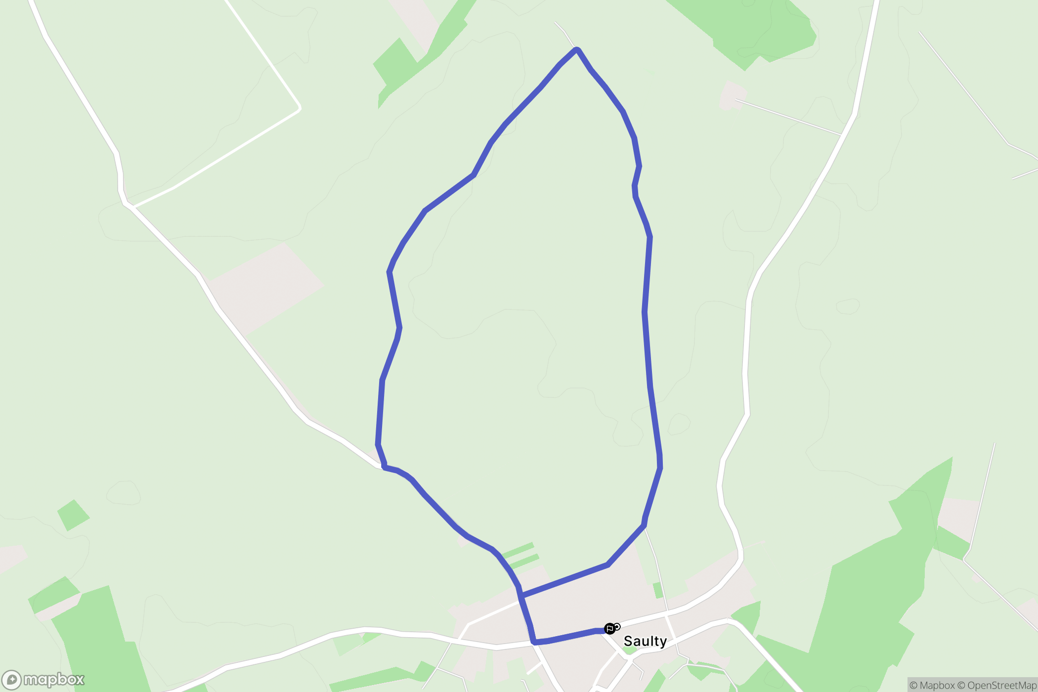 Saulty : carte du parcours de randonnée - France