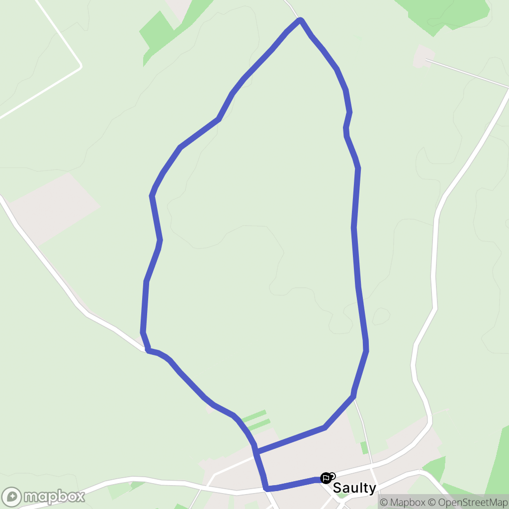 Saulty : carte du parcours de randonnée - France