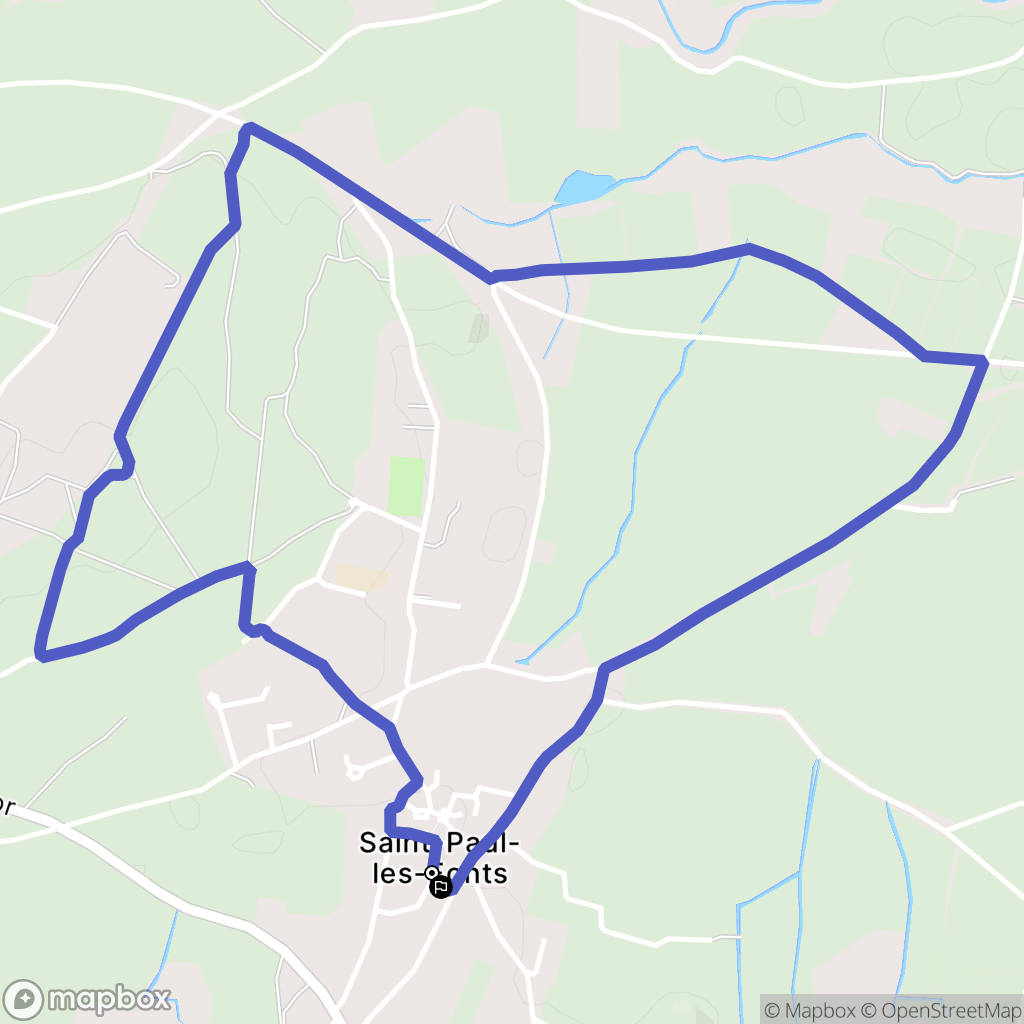 Saint-Paul-les-Fonts : carte du parcours de randonnée - France