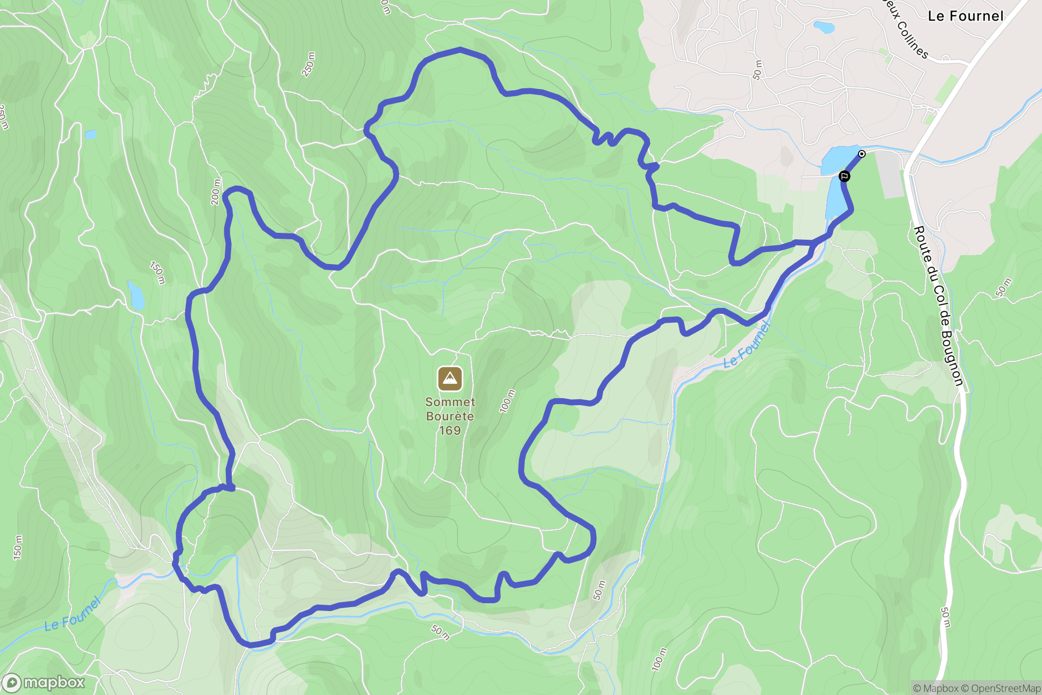 Roquebrune-sur-Argens : carte du parcours de randonnée - France