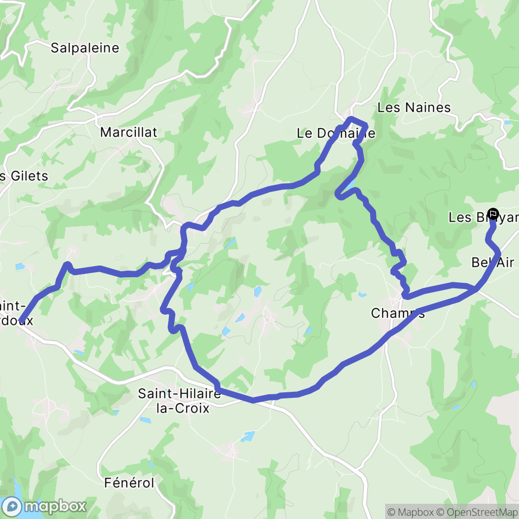 Champs : carte du parcours de randonnée - France