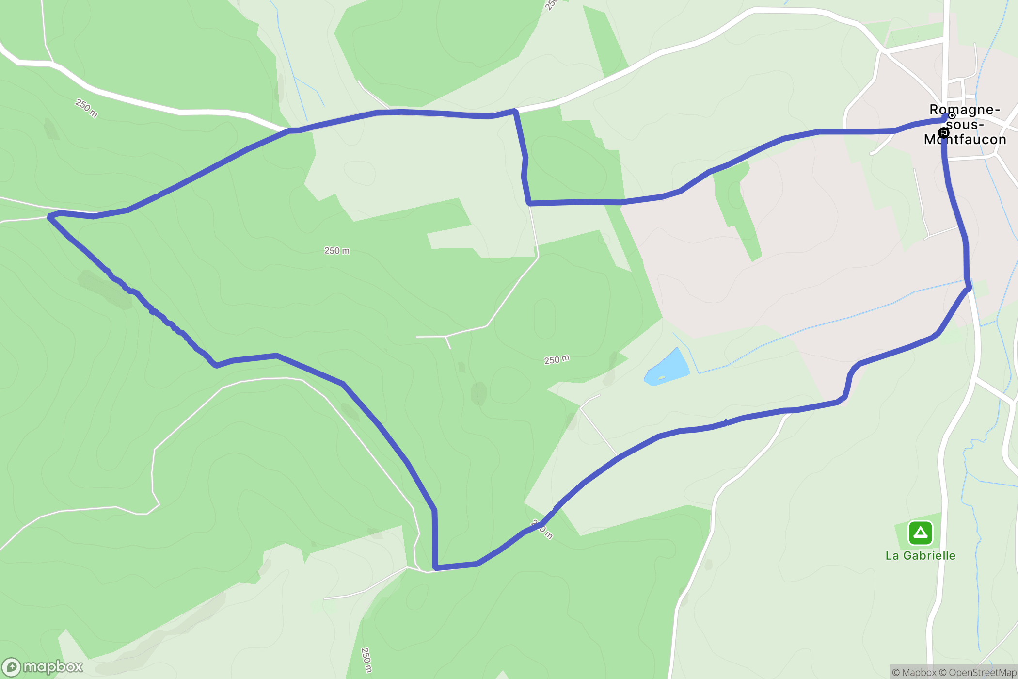 Romagne-Sous-Montfaucon : carte du parcours de randonnée - France