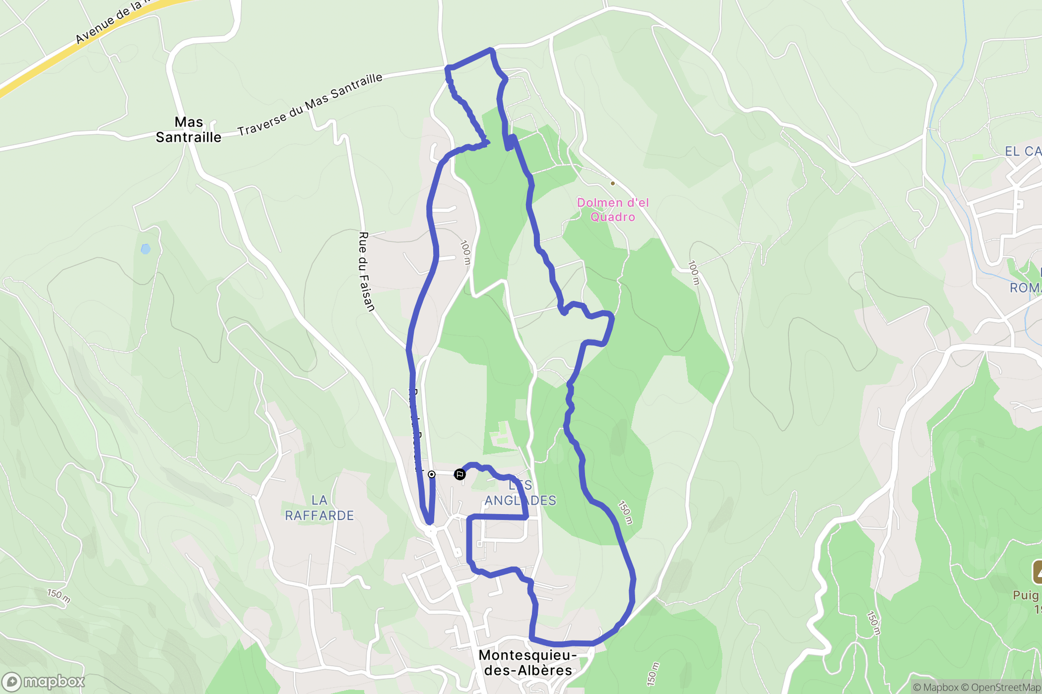 Montesquieu-des-Albères : carte du parcours de randonnée - France