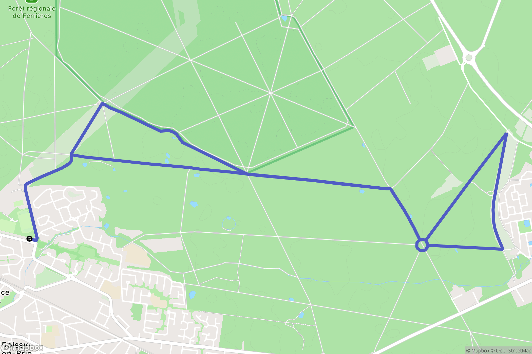 Roissy-en-Brie : carte du parcours de randonnée - France