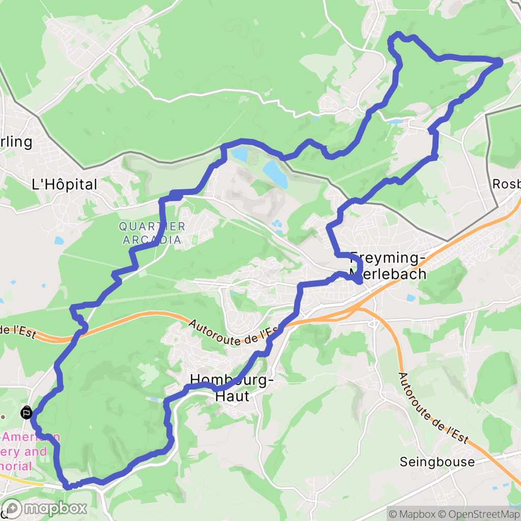 Saint-Avold : carte du parcours de randonnée - France
