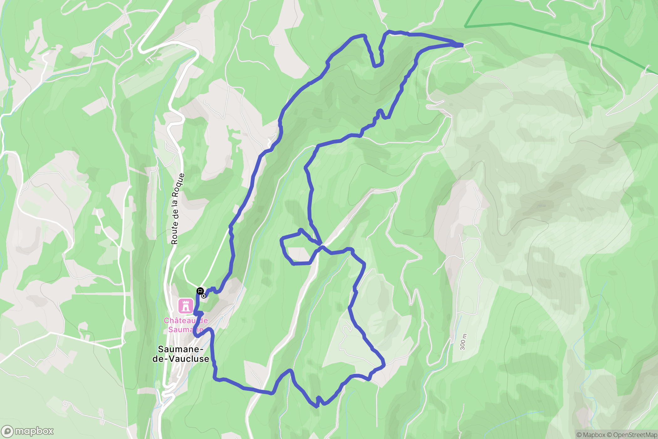 Saumane-de-Vaucluse : carte du parcours de randonnée - France