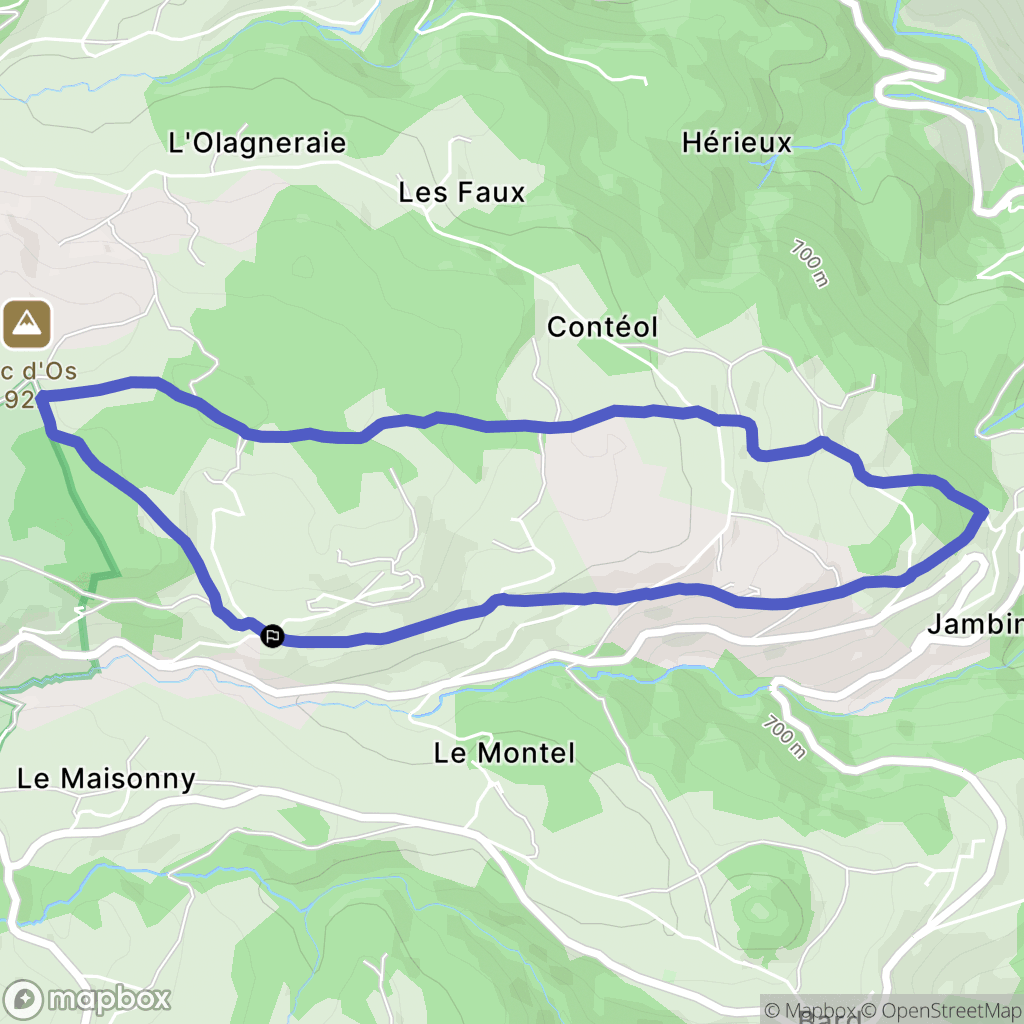 Bard : carte du parcours de randonnée - France