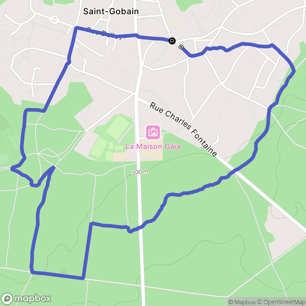 Saint-Gobain : carte du parcours de randonnée - France