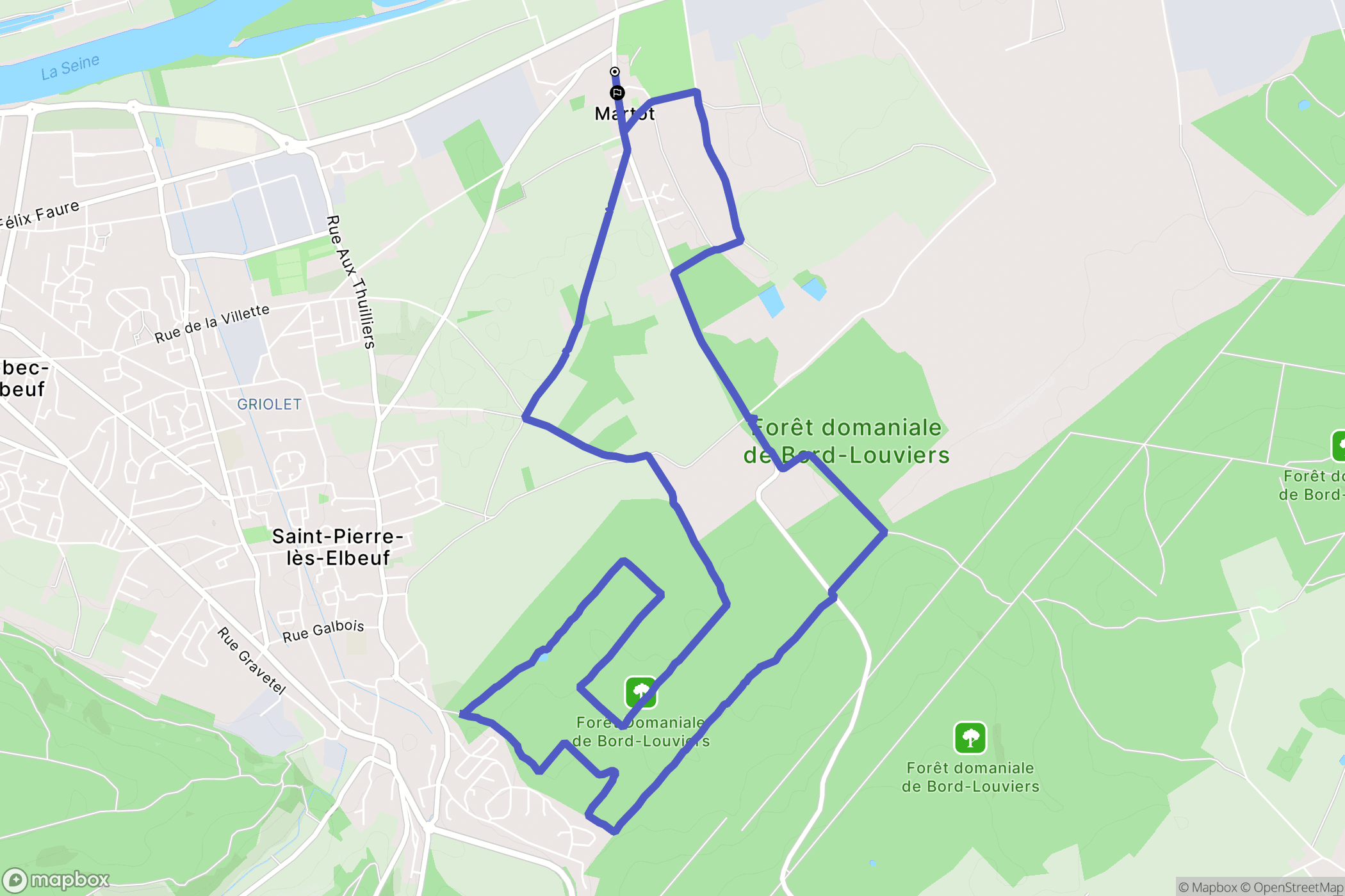 Martot : carte du parcours de randonnée - France