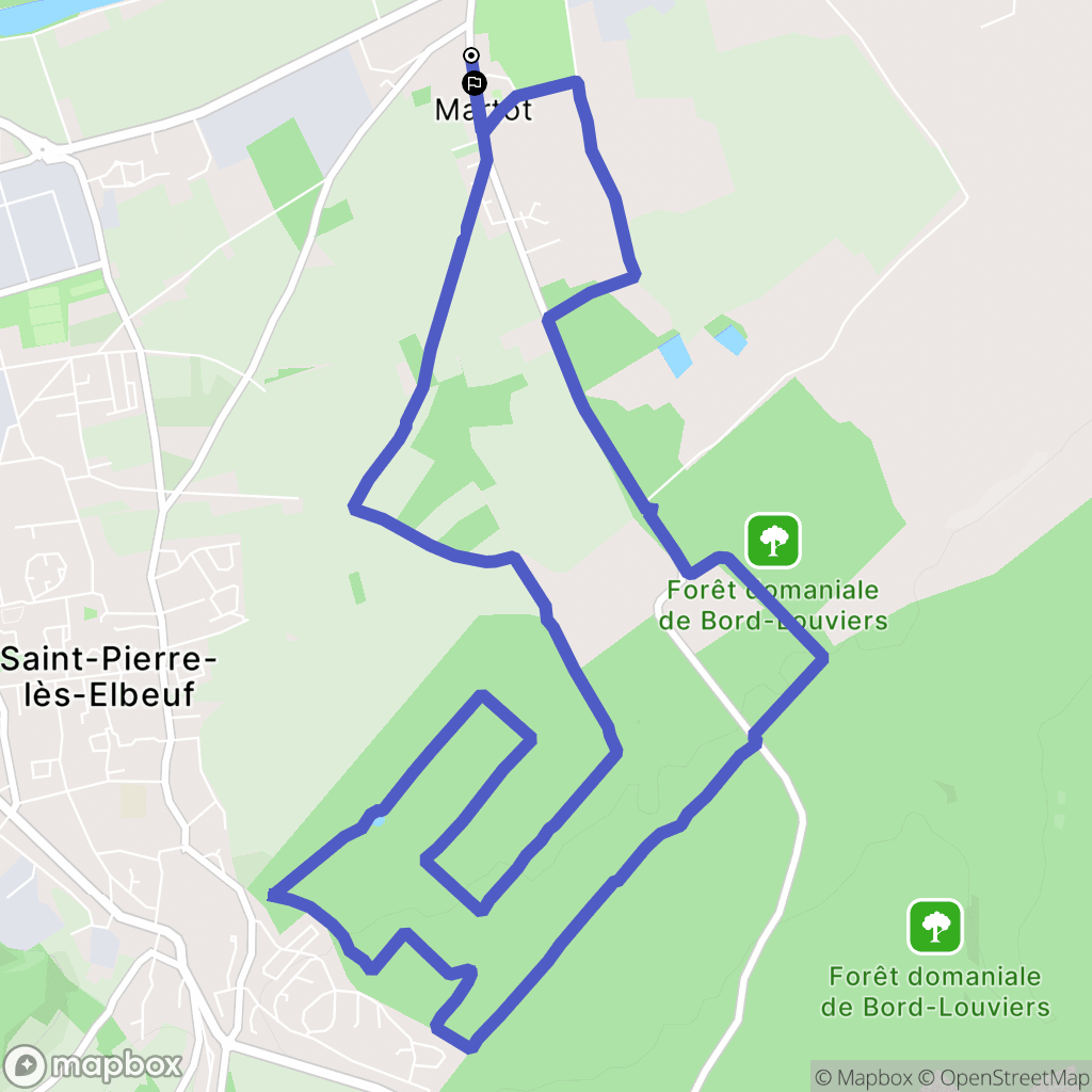 Martot : carte du parcours de randonnée - France
