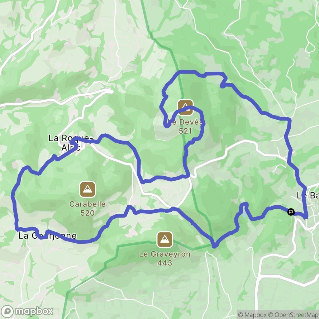 Le Barroux : carte du parcours de randonnée - France