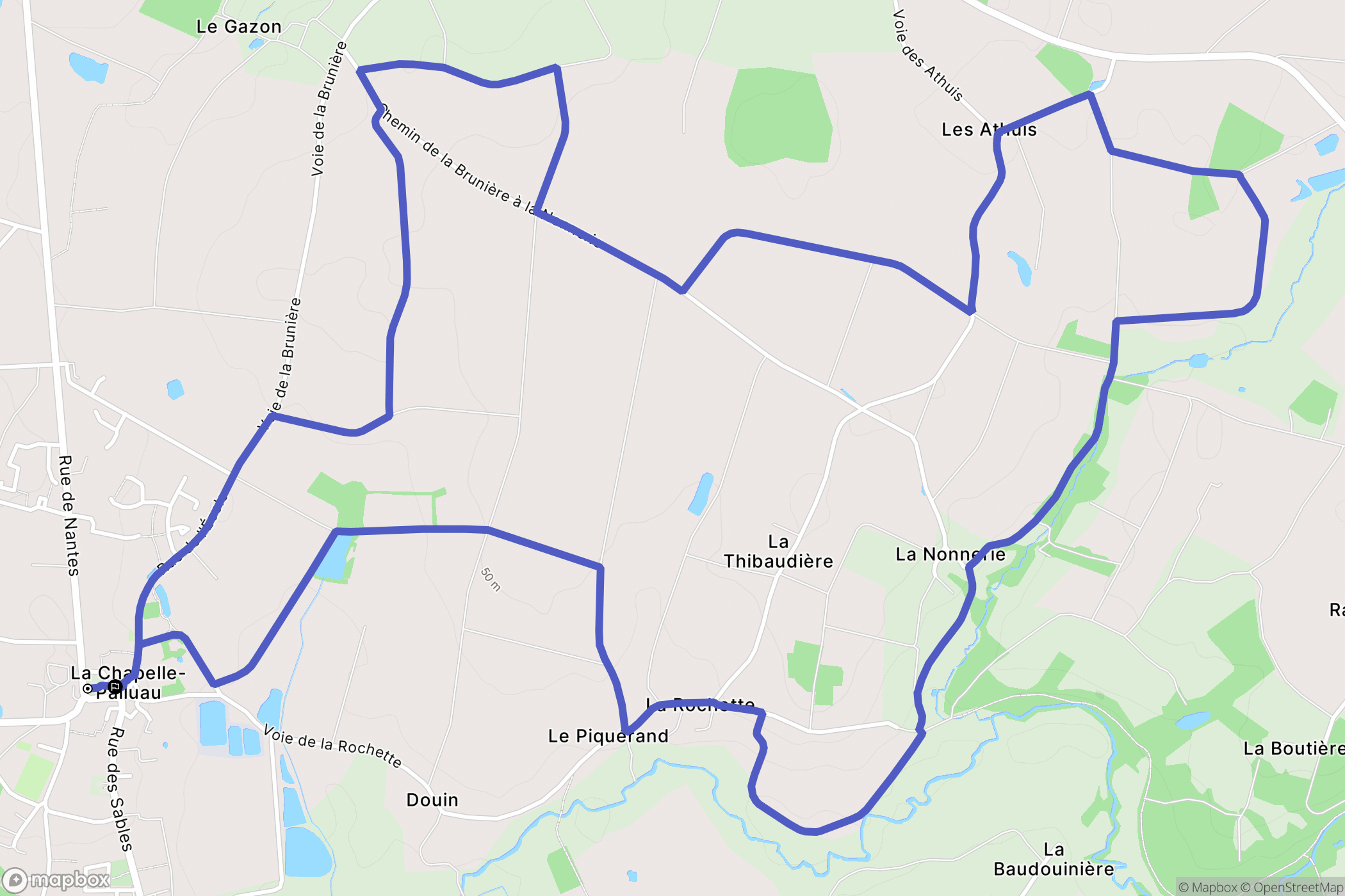 La Chapelle-Palluau : carte du parcours de randonnée - France