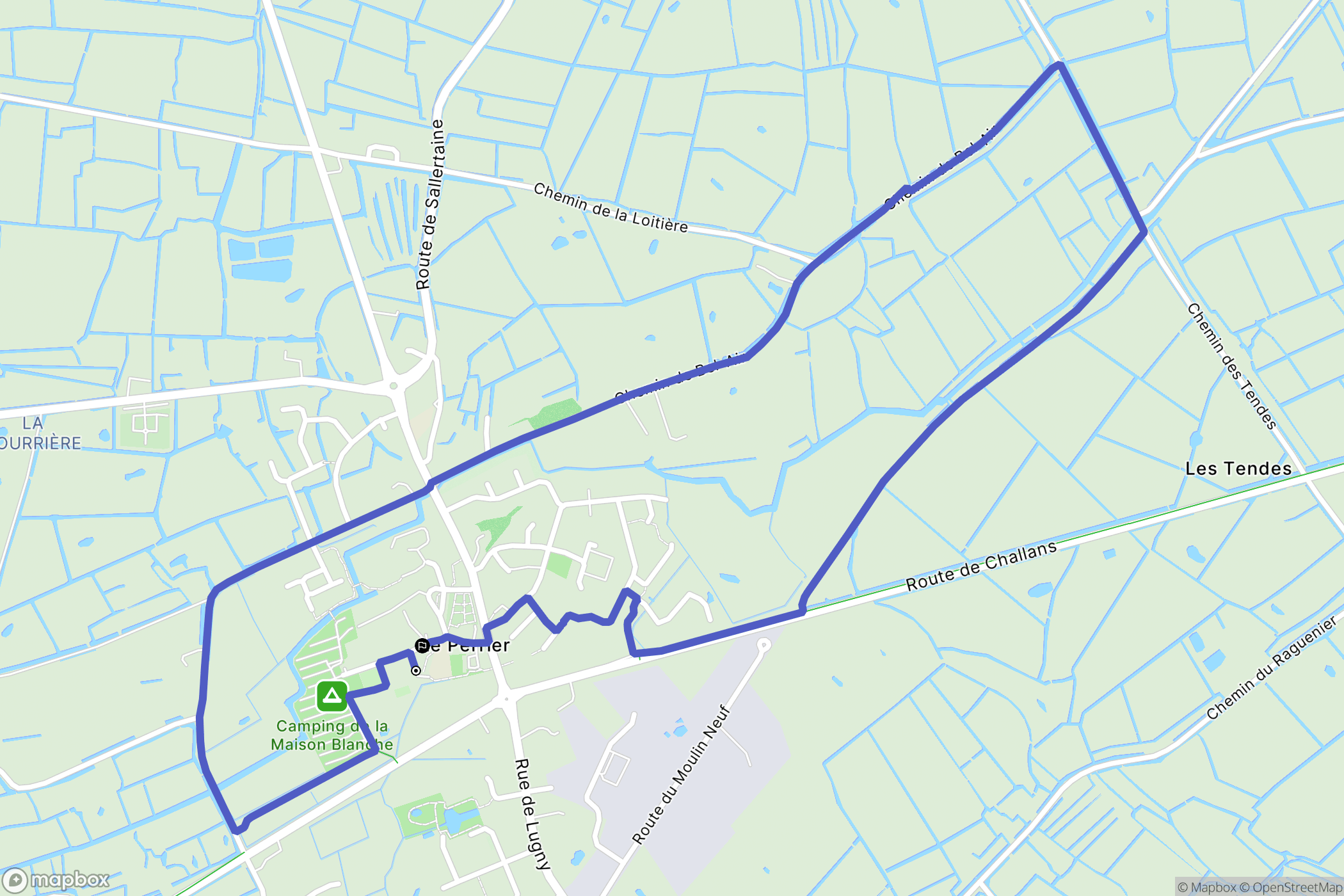 Le Perrier : carte du parcours de randonnée - France
