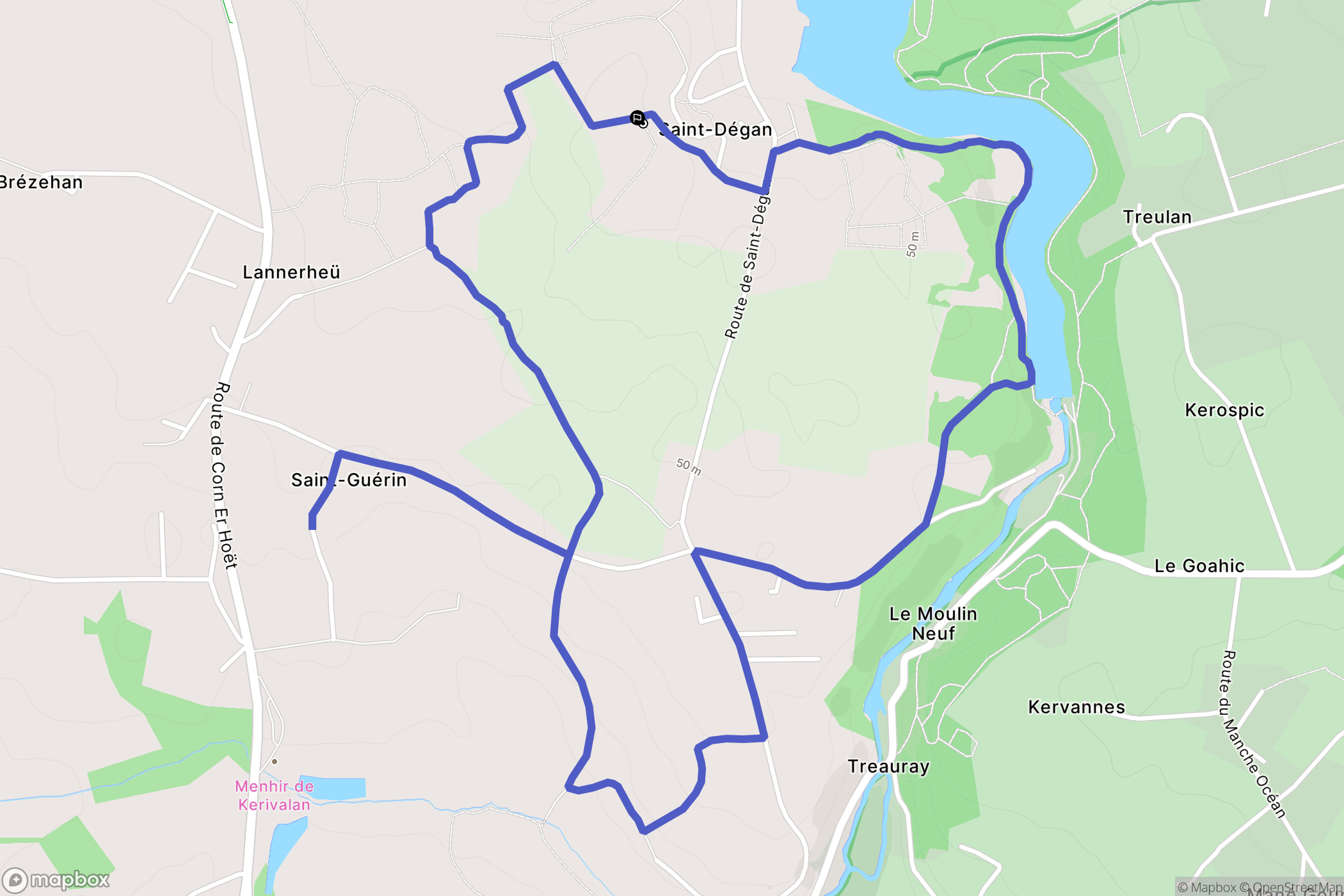 Brech : carte du parcours de randonnée - France