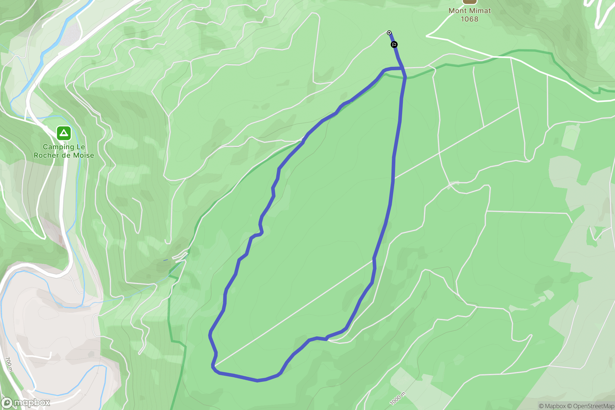 Mende : carte du parcours de randonnée - France