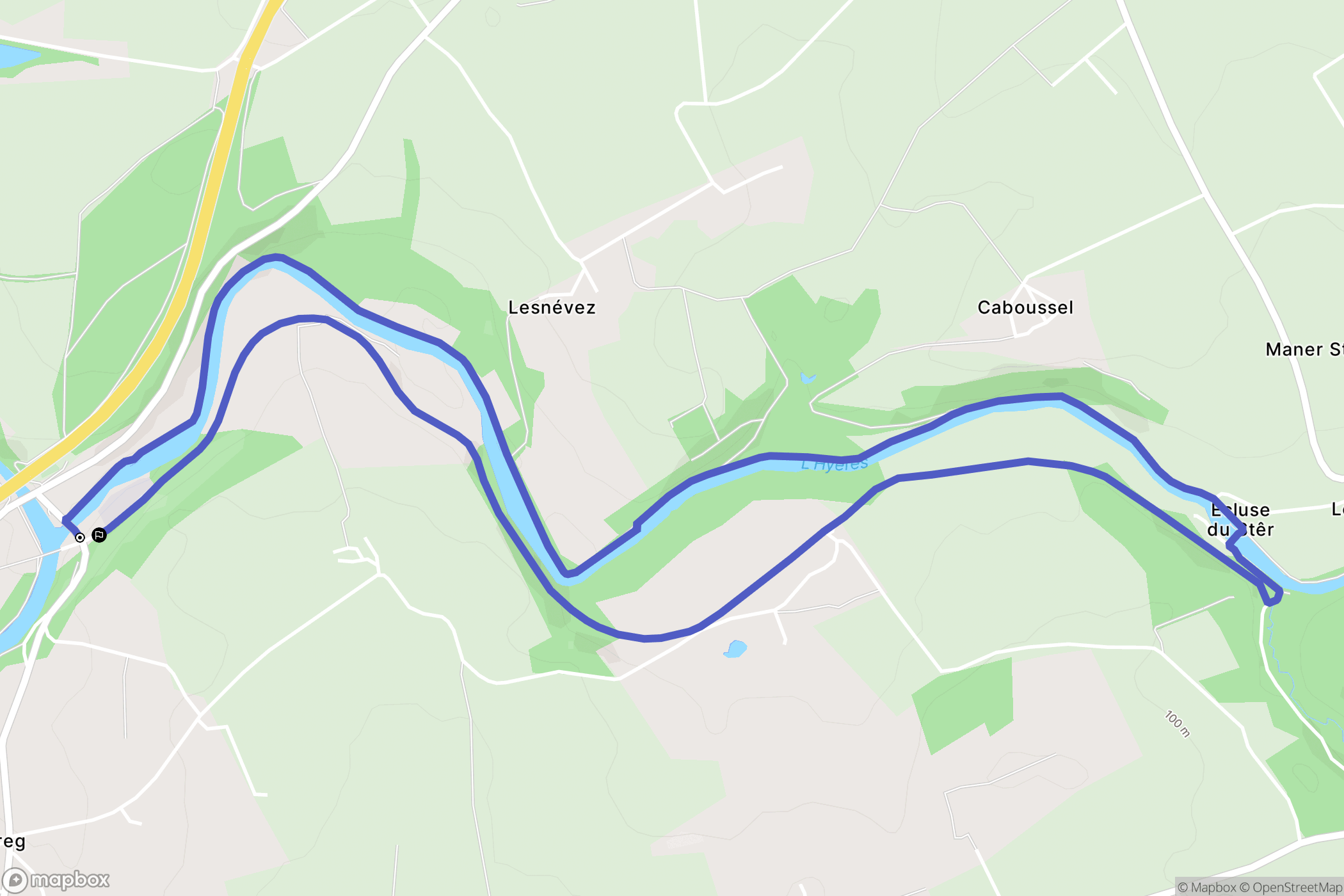 Spézet : carte du parcours de randonnée - France