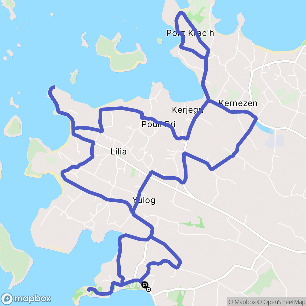 Plouguerneau : carte du parcours de randonnée - France