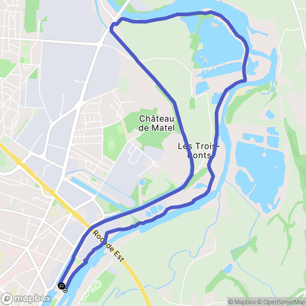 Roanne : carte du parcours de randonnée - France