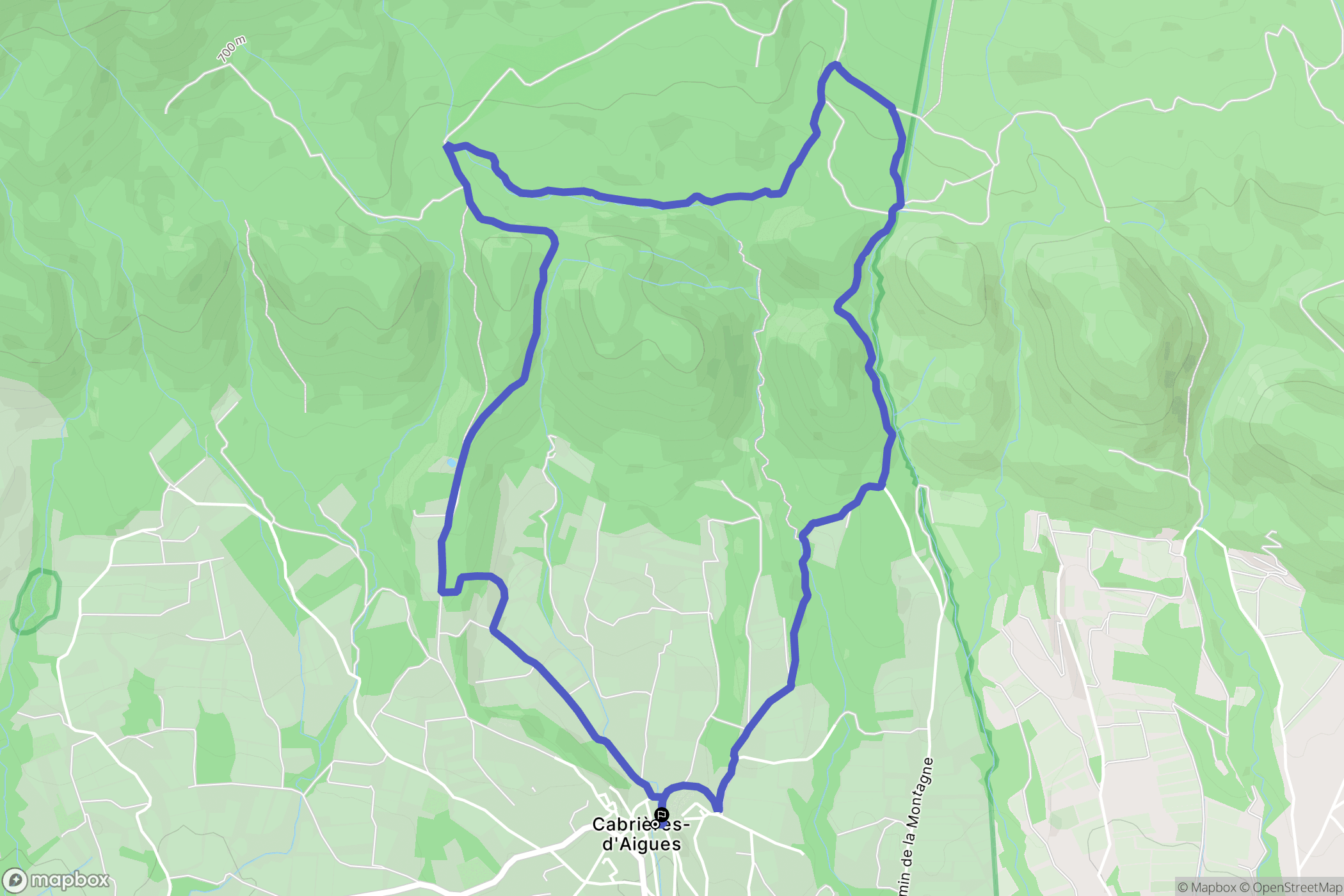Cabrières-d'Aigues : carte du parcours de randonnée - France