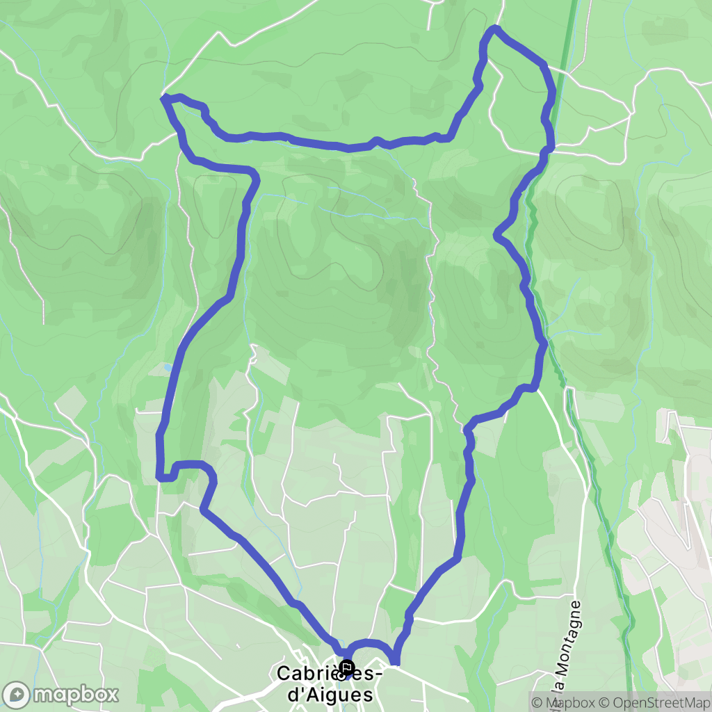 Cabrières-d'Aigues : carte du parcours de randonnée - France