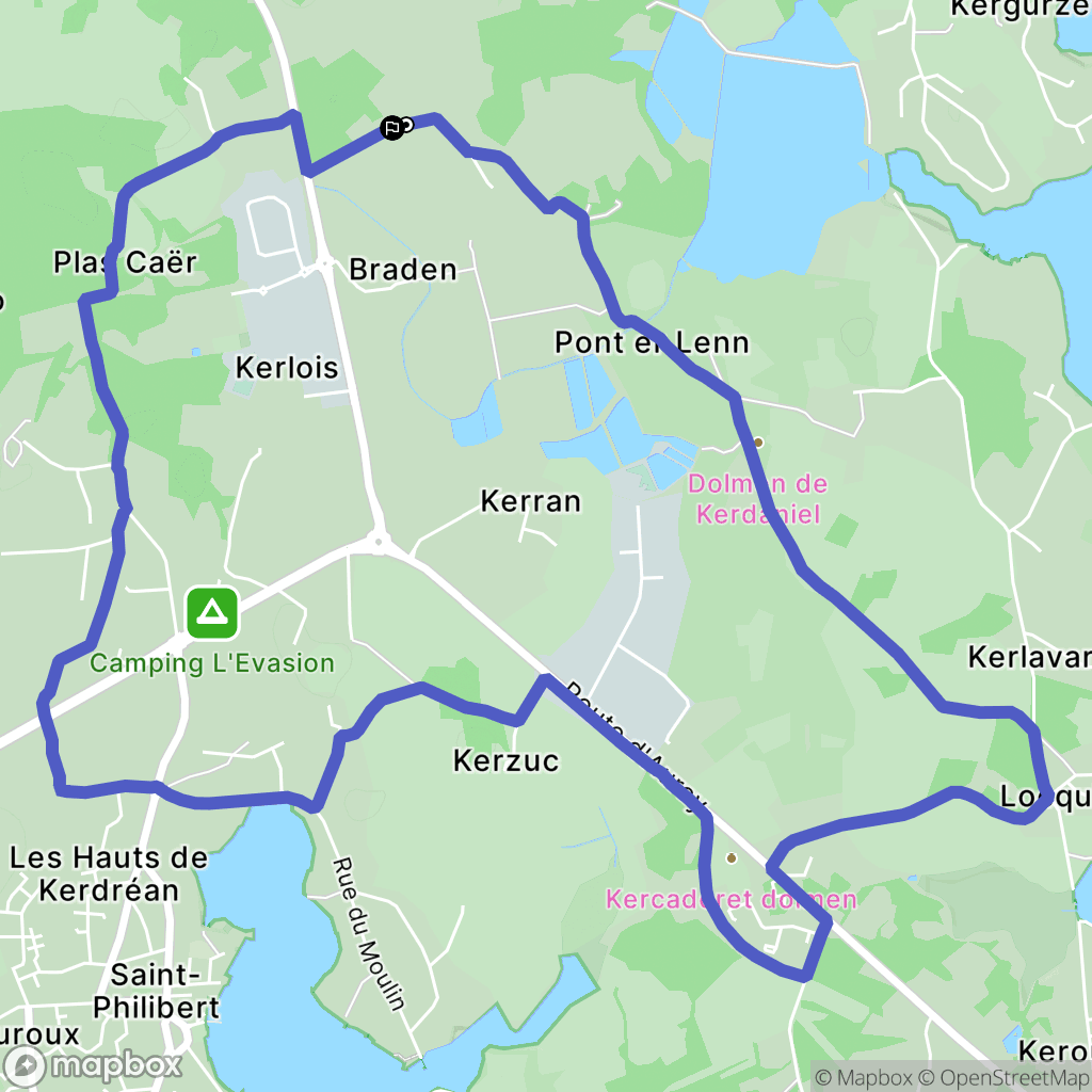 Crac'h : carte du parcours de randonnée - France