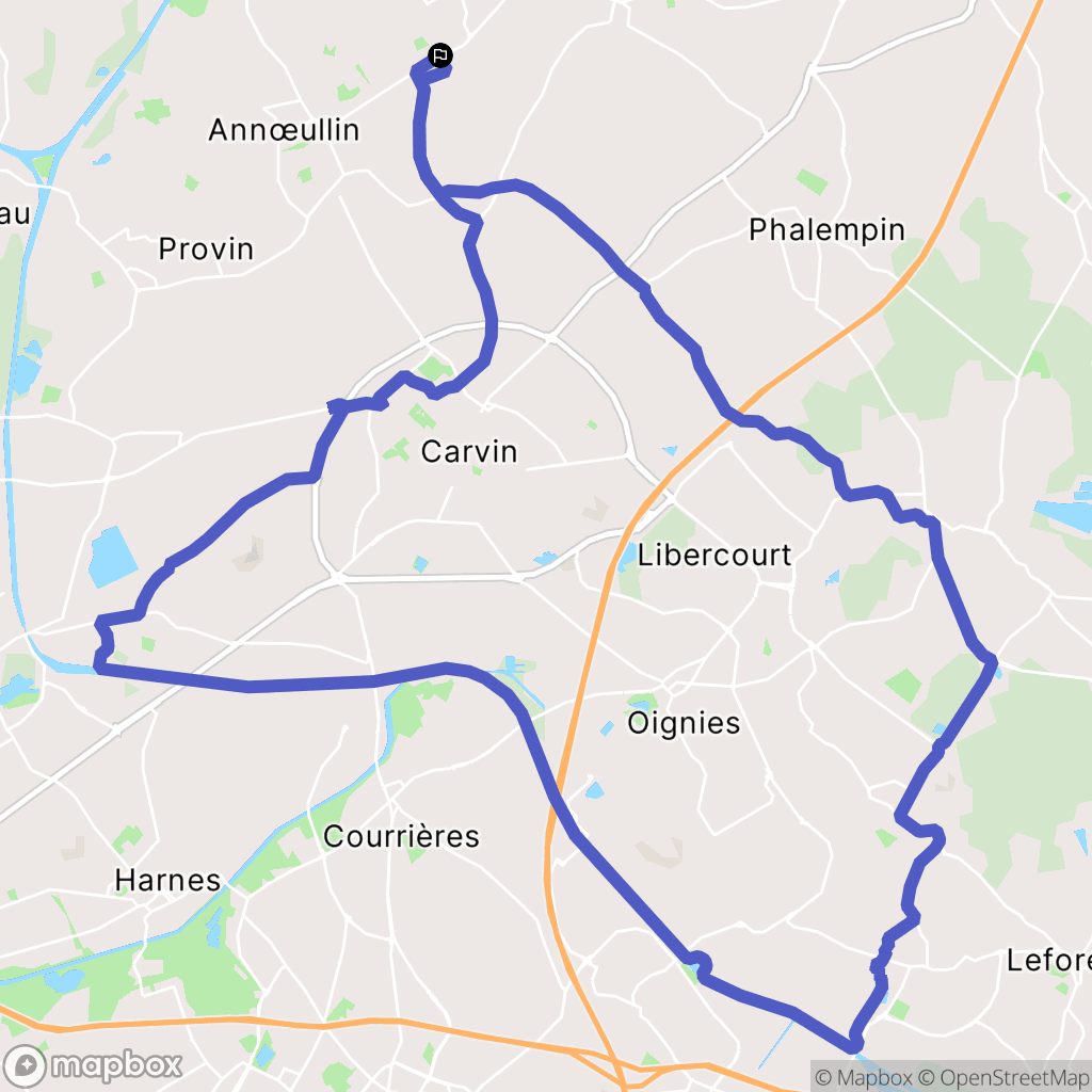 Allennes-les-Marais : carte du parcours de randonnée - France