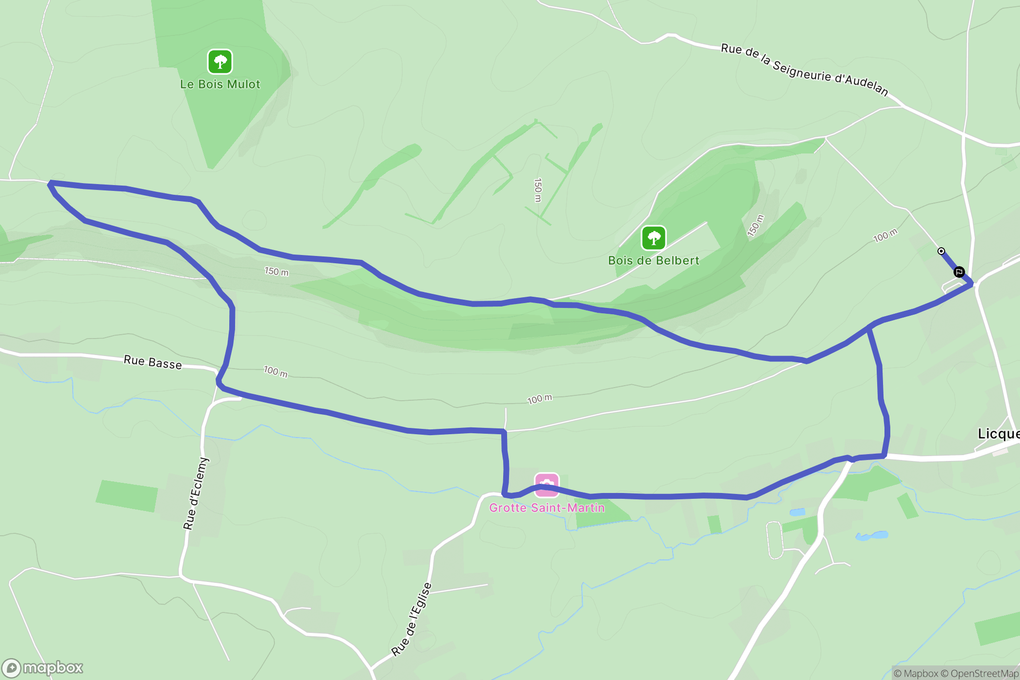 Licques : carte du parcours de randonnée - France