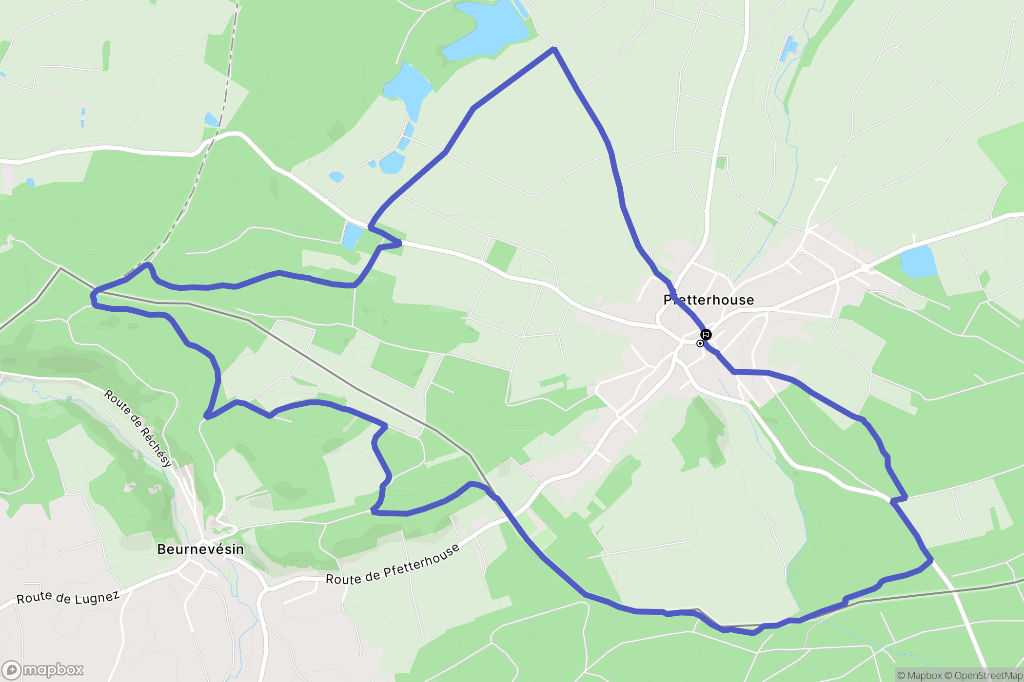 Pfetterhouse : carte du parcours de randonnée - France