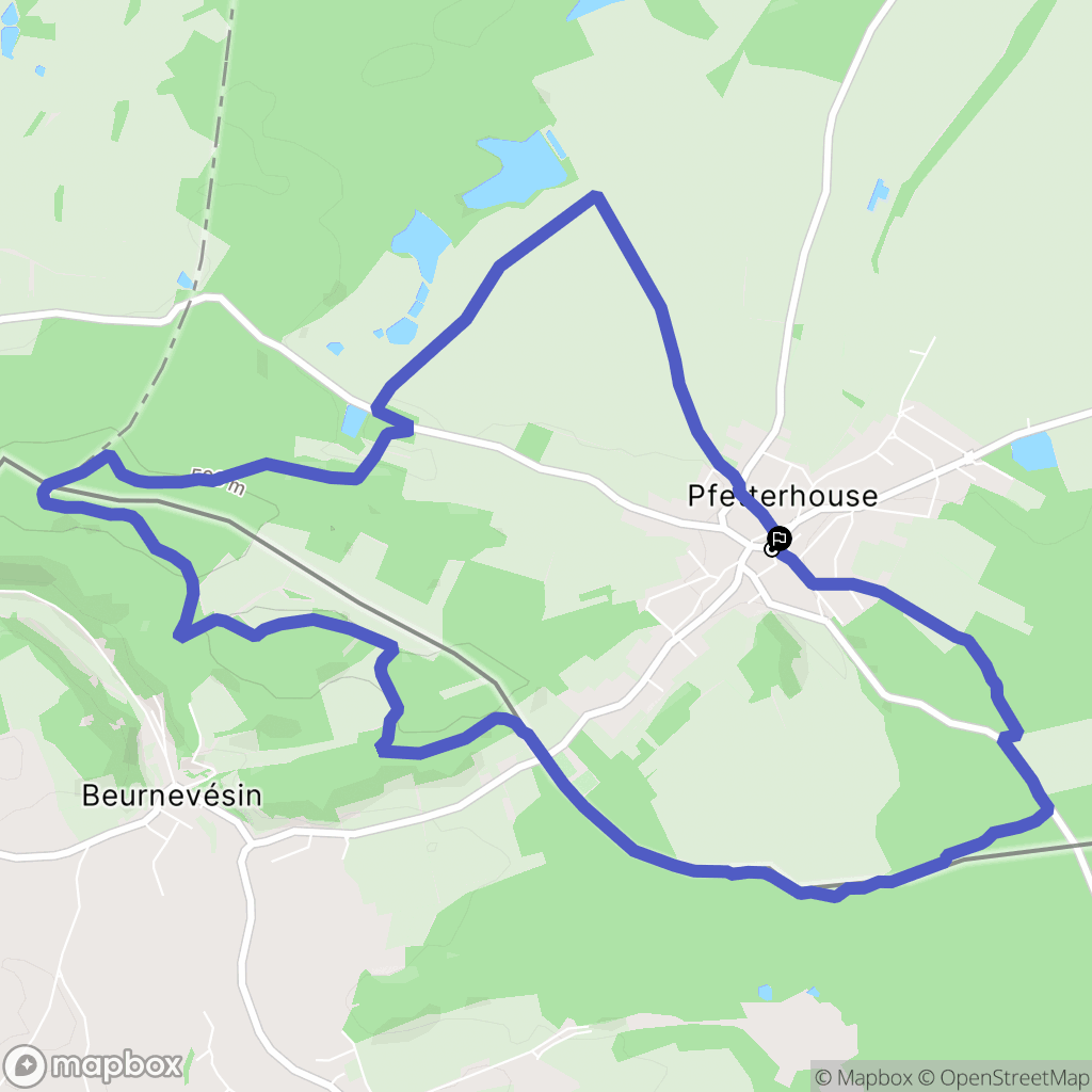 Pfetterhouse : carte du parcours de randonnée - France