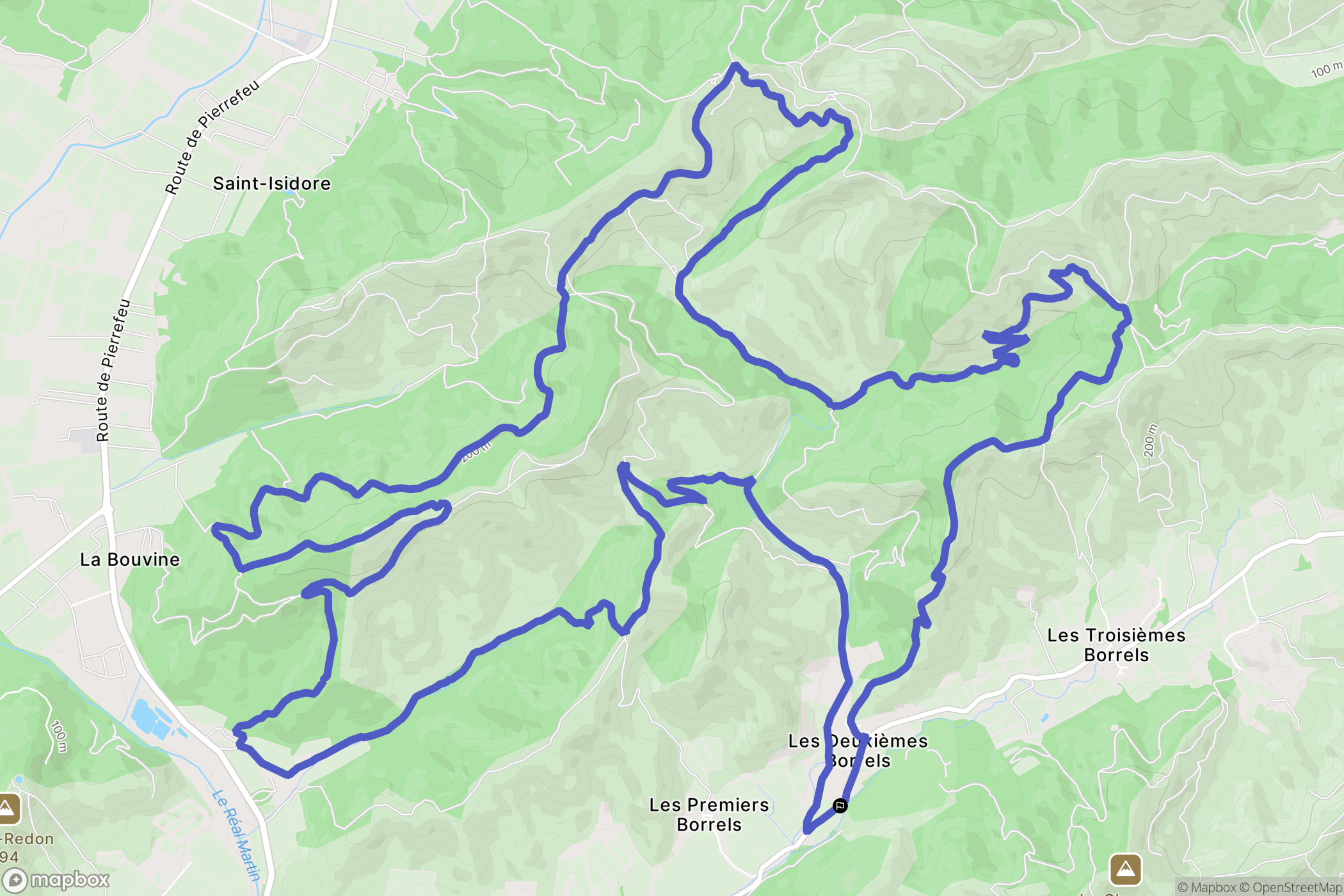 Hyères : carte du parcours de randonnée - France
