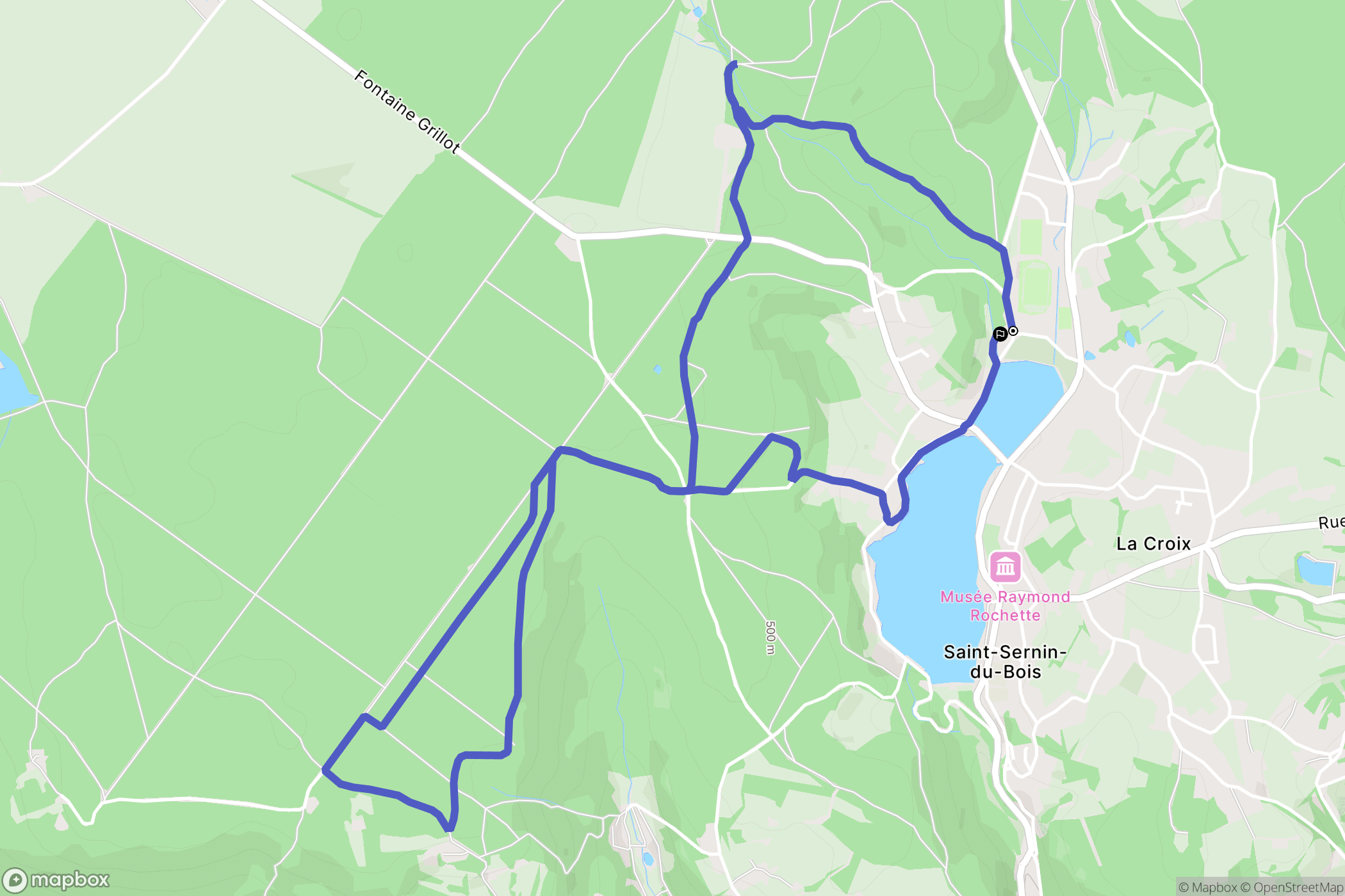 Saint-Sernin-du-Bois : carte du parcours de randonnée - France