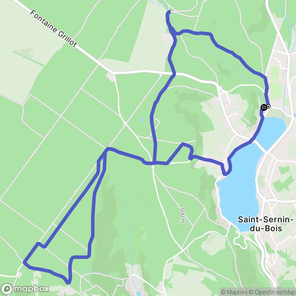 Saint-Sernin-du-Bois : carte du parcours de randonnée - France