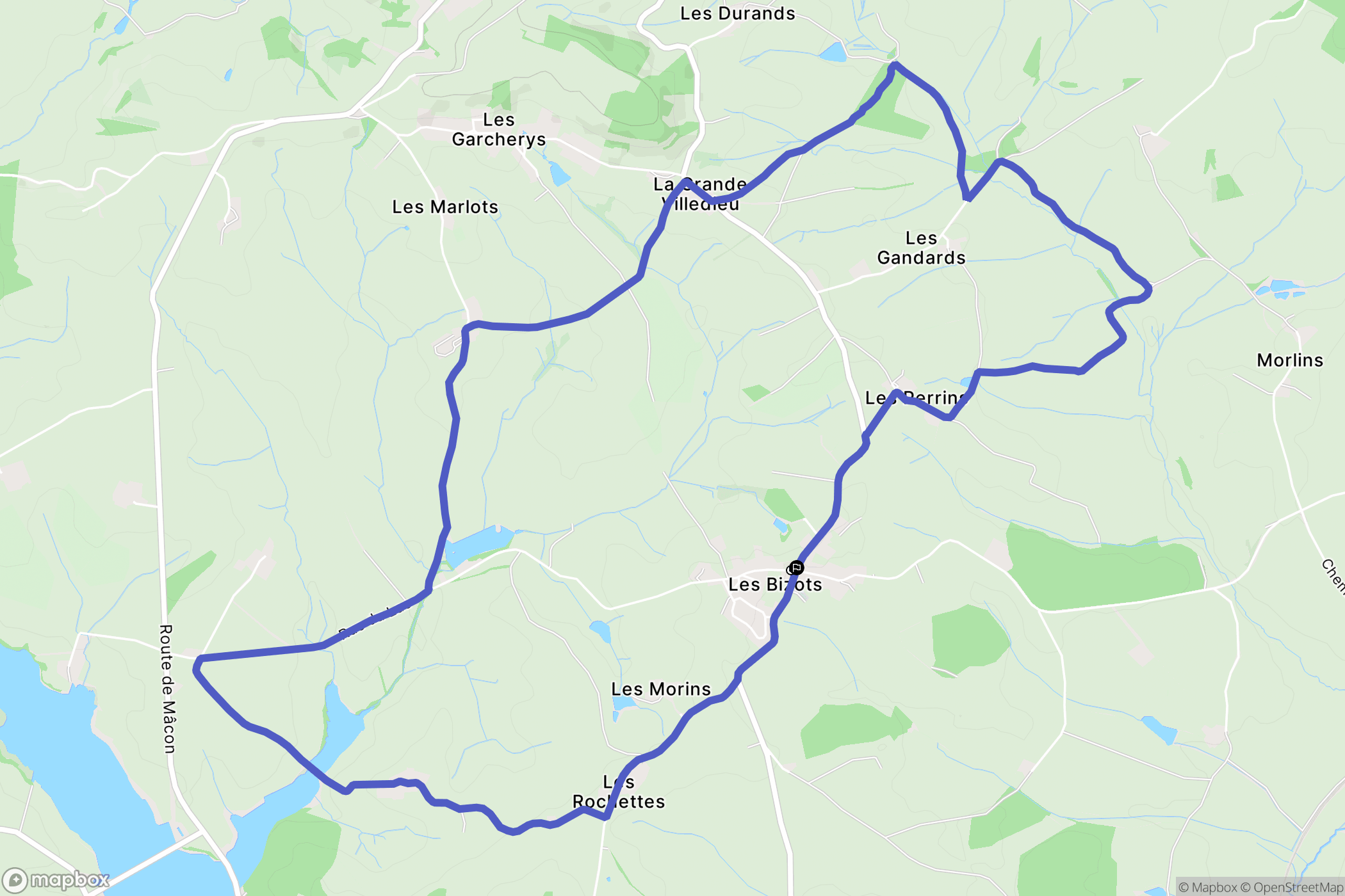Les Bizots : carte du parcours de randonnée - France